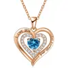 Exportación Transfronteriza Europea y Americana Collar de Plata de Ley S925 de Doble Capa Femenino Doce Piedras de Nacimiento Moda Versátil Collar con Colgante