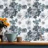 Pegatina de Pared Floral Romántica Autoadhesiva Papel Tapiz Resistente a la Humedad y al Moho Ecológico Lujo Ligero Decorativa para Pared de Dormitorio Armario Renovación