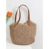 Bolso Popular de Paja Tejida para Internet para Mujer 2025 Nuevo Vacaciones Marinas Playa Bolso Tejido de Gran Capacidad Trabajo Hombro Tote