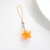 Brillo Jelly Chubby Colgante Estrella de Cinco Puntas Lindo Q Color Lindo Cordón Cadena para Teléfono Móvil Llavero Colgante para Bolso