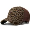 Nueva gorra de béisbol con estampado de leopardo transfronterizo, visera plana rígida y parte trasera de malla, sombrero para el sol estilo europeo y americano, gorra simple para exteriores para comercio exterior