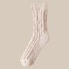 Calcetines de mujer para parejas, de forro polar coral, para otoño e invierno, gruesos y cálidos, para dormir en casa, de felpa, con forma de luna.