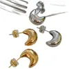 Brincos de gota d'água dourados estilo Song Huiqiao femininos INS design de nicho europeu e americano brincos de metal de alta qualidade brincos