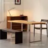 Escritorio de computadora de madera maciza, escritorio de oficina moderno minimalista, escritorio para juegos, escritorio de escritura, mesa de comedor, banco de trabajo recto rectangular, escritorio de estudio