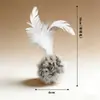 Bola de pelo de conejo real, juguete de enriquecimiento para gatitos y gatos jóvenes, pluma silenciosa para autoentretenimiento de gatos, juguete para gatos
