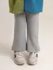 Calça Flare de Malha Slim-Fit Nova Moda Primavera e Outono 2026 para Meninas Crianças Retro Amiga da Pele Calças Longas Tendência
