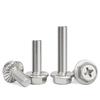 Tornillos de Brida Cruzada de Acero Inoxidable 304, Pernos de Cabeza Hexagonal Exterior, Tornillos Antideslizantes con Almohadillas Dentadas M10M5M6M8M12