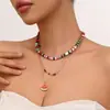 Collar Europeo de Arcilla Polimérica de Colores Mixtos con Abalorios Colgante de Sandía Venta Caliente en Amazon Collar para Mujer