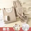 Roupa Térmica Masculina de Inverno Caxemira Seda Gola Redonda Conjunto Novas Roupas e Calças de Outono Espessas Amigáveis à Pele Aquecimento Rápido
