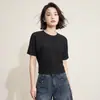 Camiseta Listrada Plissada Estilo Miyake para o Trabalho Verão 2026 Nova Manga Curta Solta Emagrecedora Top Cor Sólida Simples Roupa Feminina