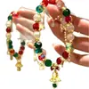 Pulsera de Borla con Cuentas de Cascabeles Edición Limitada de Navidad para Mujer Nueva Cascabeles Retro Lujo Accesible Pulsera de Gama Alta