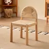 Sillas de Comedor de Segunda Mano para Uso Doméstico, Mesa y Sillas de Comedor de Madera Maciza, Silla Tejida con Respaldo, Sensación de Lujo Ligero y Gama Alta, Mesa y Sillas de Comedor para Comedor