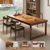 Mesa de Comedor, Sala de Estar, Mesa de Té y Sillas para el Hogar, Mesa de Té con Patas de Madera Maciza, Mesa Grande de Negociación Estilo Chino Nuevo, Mesa de Café, Mesa de Té de Doble Propósito