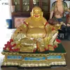 Fabricante de Estatuas de Buda de Cobre, Estatuas de Buda Maitreya Pintadas de Cobre, Estatuas de Buda Grandes de Cobre Fundido para Templos, Buda Maitreya de Cobre