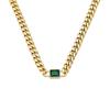 Collar de cadena cubana de circonita cuadrada de tendencia de personalidad europea y americana transfronteriza para mujer, oro de 18k, acero de titanio, joyería al por mayor que no se desvanece