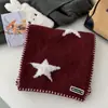 Bufanda de Punto de Lana con Estrella de Moda para Mujer Invierno Estilo Callejero Coreano Calentador de Cuello Bufanda Versátil