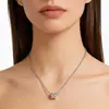 Collar Colgante de Corazón Tridimensional de Diseño Único para Mujer, Cadena para Clavícula de Moda de Lujo Ligero, Exquisita Cadena para el Cuello Versátil de Acero de Titanio