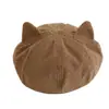 Sombrero Chenjing para Niños Otoño e Invierno Nuevo Lindo Orejas de Gatito Sombrero de Propietario para Niñas Resistente al Viento y Cálido Sombrero de Piel de Melón para Niño