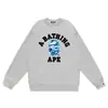 Marca de moda transfronteriza de comercio exterior BAPE sudadera con capucha de punto para hombre, otoño e invierno, manga larga, estampado de letras, holgada, cuello redondo