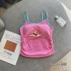 Puro desejo estilo quente menina impressa camisole roupas internas das mulheres com almofada peito sexy bottoming underwear exterior vestir curto top moda