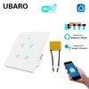 118 Interruptor inteligente WIFI estándar americano panel de interruptor de vidrio templado control remoto Alexa voz interruptor de graffiti