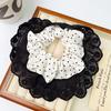 Pequeño anillo para el cabello fresco blanco y negro con puntos de onda de intestino grueso, anillo para el cabello de verano, cuerda para el cabello de cola de caballo con bola, accesorios para el cabello versátiles ins