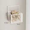 Estante de cocina, estante de almacenamiento de film transparente para colgar en la puerta del gabinete, cesta de almacenamiento multifuncional para botellas de condimentos sin taladro