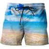 2023 Calções de Praia Transfronteiriços Costeiro Coqueiro Verão Amazon Tendência Casual Reto Estampado Calções Masculinos