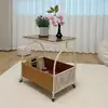 Mesa Auxiliar para Sofá con Vidrio Templado, Mesa de Centro para Sala de Estar, Estilo Minimalista Moderno, Mesita de Noche para Dormitorio con Ruedas, Mesa de Esquina Móvil