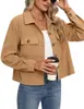 Jaqueta Casual Curta de Veludo Cotelê com Botões Moda Europeia e Americana Mais Vendida da Amazon 2026 Top para Mulheres