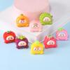 Resina Dibujos Animados Expresión Tridimensional Bolsa Fruta Cachorros Accesorios DIY Adornos de Escritorio para Coche Material Llavero