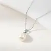 Collar Original Arvaleff de Plata de Ley S925 con Perla en Forma de Arroz Cadena para Clavícula Moda Transfronteriza Simple Chapado en Oro Blanco