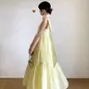Vestido de alça Dopamina Estilo Doce Verão Solto Justo Longo Férias na Praia Vestido de Fada Senso de Alto Padrão