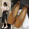Sapatos baixos de bico quadrado estilo coreano, versáteis para mulheres, estilo Harajuku, estilo estudante, sapatos de calçar fácil, corte baixo, sapatos casuais, nova coleção primavera/outono 2026