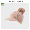 Boné de Baseball de Pelo de Coelho Estilo Coreano Gorro de Lã Grossa com Pérola e Pom-Pom, Chapéu Quente Protetor de Orelhas para Mulheres, Chapéu Quente Transfronteiriço