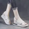 Sandalias de Mujer de Plataforma con Cuña, Estilo Coreano Casual Versátil, Suela Gruesa, Punta Abierta, Nuevas de Verano 2026, Cómodas, que Aumentan la Altura, Resistentes al Desgaste