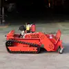 Corte de grama eficiente: 6 acres por hora. Equipamento a diesel para triturar mato em terrenos baldios. Cortador de grama articulado controlado remotamente