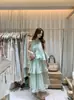Liquidación, Sin Devoluciones ni Cambios. Vestido Largo sin Mangas con Diseño de Volantes en Capas y Cuello Halter para Mujer, Estilo Hada Elegante de Verano