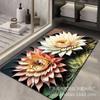 Alfombra de baño moderna simple de flores para el suelo, alfombra absorbente para el hogar, alfombra de baño para el suelo, alfombra para la puerta del baño en stock al por mayor