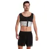 Colete Modelador Masculino Amazon com Zíper Revestido de Prata Suor-Emagrecedor Esportivo Redutor de Gordura Pacote Traje de Yoga Sauna Preto