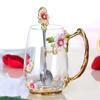 Ventas Directas de Fábrica Tazas de Té Esmaltadas, Tazas de Café de Alta Calidad para Oficina, Tazas de Té para Mujer, Vasos de Vidrio de Lujo de Gama Alta
