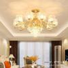 Lâmpada de Sala de Estar Nórdica Moderna Atmosférica Novo Estilo Simples Europeu Luz de Luxo Doméstica Lustre de Cristal de Alto Nível Estilo Europeu Lâmpada de Quarto Sala de Jantar