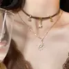 Novo Colar Estilo Étnico Retrô Girassol Estrela para Mulheres, Temperamento de Luxo Leve, Corrente para Suéter de Alta Qualidade, Corrente de Clavícula, Versátil