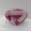 Nuevo Bolso de Noche Único Transfronterizo con Incrustaciones de Diamantes y Fondo Plano, con Estuche Duro Metálico Hueco y Diamantes, en Stock para Exportación