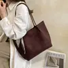Bolso tote de ante transfronterizo, de alta gama, minimalista, para mujer, nueva colección otoño/invierno 2026, gran capacidad, adecuado para ir al trabajo, bolso de hombro y se puede llevar bajo el brazo