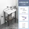 Marco de acero inoxidable, lavabo de cerámica, mueble de baño pequeño para apartamentos pequeños, lavadero independiente para balcón, lavabo simple para propiedades de alquiler