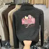 Camiseta Térmica de Felpa para Niña Otoño/Invierno Nuevo Estilo Camiseta de Manga Larga Infantil Ropa Interior Elegante para Bebé Top de Rayas de Cuello Alto