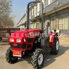 Tractor Rey de Invernadero Tracción en las Cuatro Ruedas Rojo Oriental 704, Motoniveladora Agrícola Pequeña de Cuatro Ruedas, Tractor Rotocultivador para Invernadero de Huerto