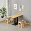 Mesa Rápida de Madeira Maciça Lousa Lanchonete Café Chá de Leite Hambúrguer Restaurante Mesa e Cadeiras Combinadas Mesa Quadrada Pequena Simples Comercial