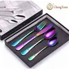 Juego de cuchillo, tenedor y cuchara de acero inoxidable, cuchara, palillos, juego de vajilla portátil, regalo, juego de cuchillo y tenedor para carne occidental, dos piezas